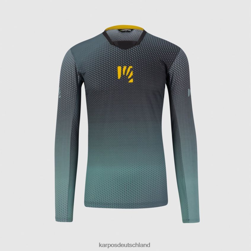 T-Shirt| de Karpos Männer val di dentro trikot ls Schwarz/Nordatlantik/Zitronengelb ZV820Z321