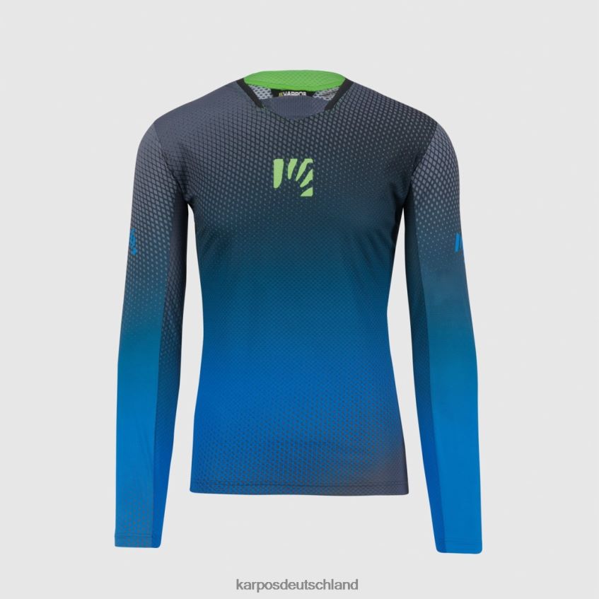 T-Shirt| de Karpos Männer val di dentro trikot ls schwarz/indigo b./grün fluo ZV820Z322