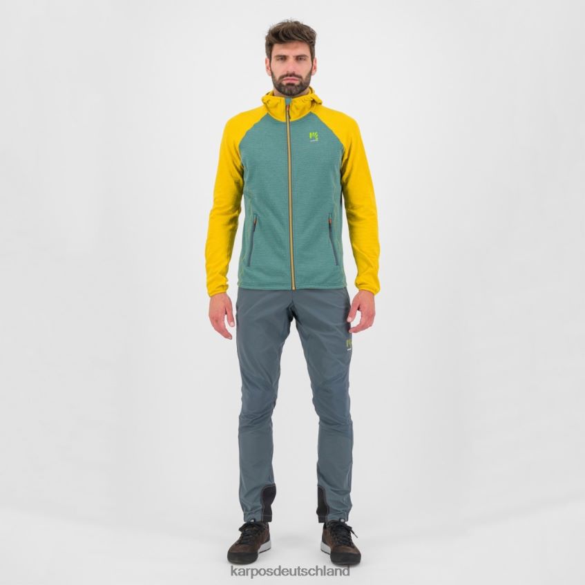 Vlies| de Karpos Männer Ambrizzola Kapuzenpullover mit durchgehendem Reißverschluss Nordatlantik/Zitronen-Curry ZV820Z227