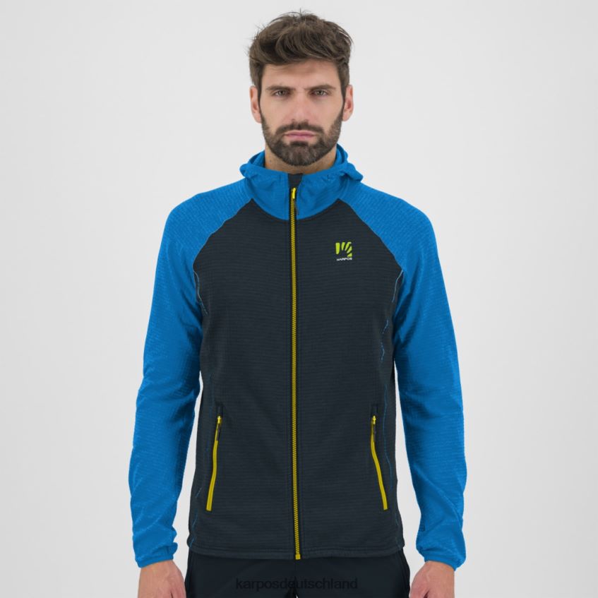 Vlies| de Karpos Männer Ambrizzola Kapuzenpullover mit durchgehendem Reißverschluss Weltraum/Indigo-Buntung ZV820Z226