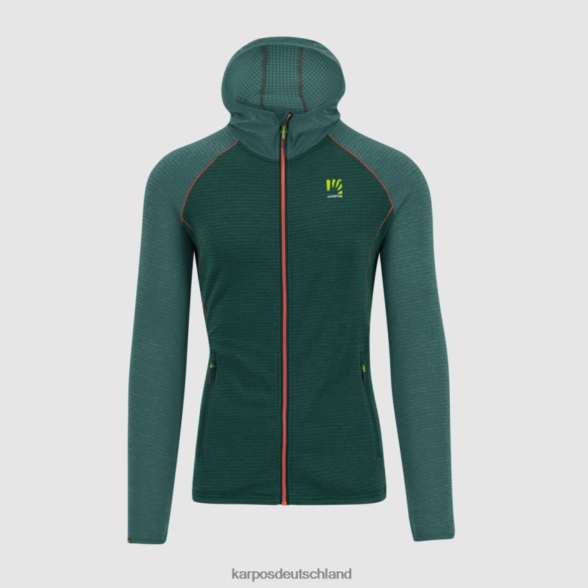 Vlies| de Karpos Männer Ambrizzola Kapuzenpullover mit durchgehendem Reißverschluss dunkles Meer/Balsam ZV820Z225