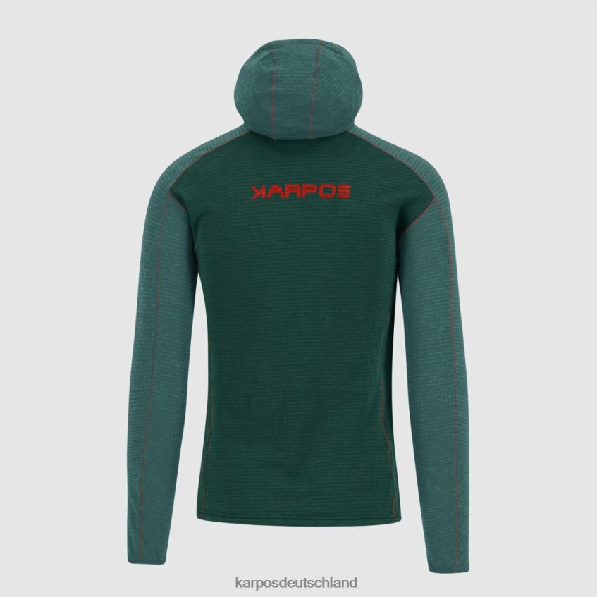Vlies| de Karpos Männer Ambrizzola Kapuzenpullover mit durchgehendem Reißverschluss dunkles Meer/Balsam ZV820Z225