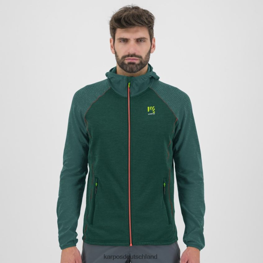 Vlies| de Karpos Männer Ambrizzola Kapuzenpullover mit durchgehendem Reißverschluss dunkles Meer/Balsam ZV820Z225