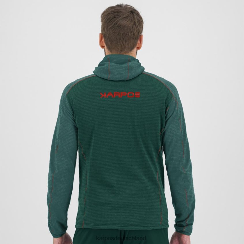 Vlies| de Karpos Männer Ambrizzola Kapuzenpullover mit durchgehendem Reißverschluss dunkles Meer/Balsam ZV820Z225