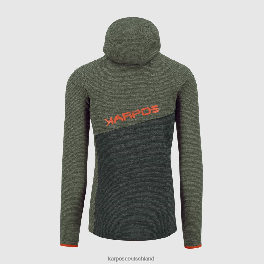 Vlies| de Karpos Männer Camoscio-Kapuzenpullover Thymian/schwarzer Sand ZV820Z233