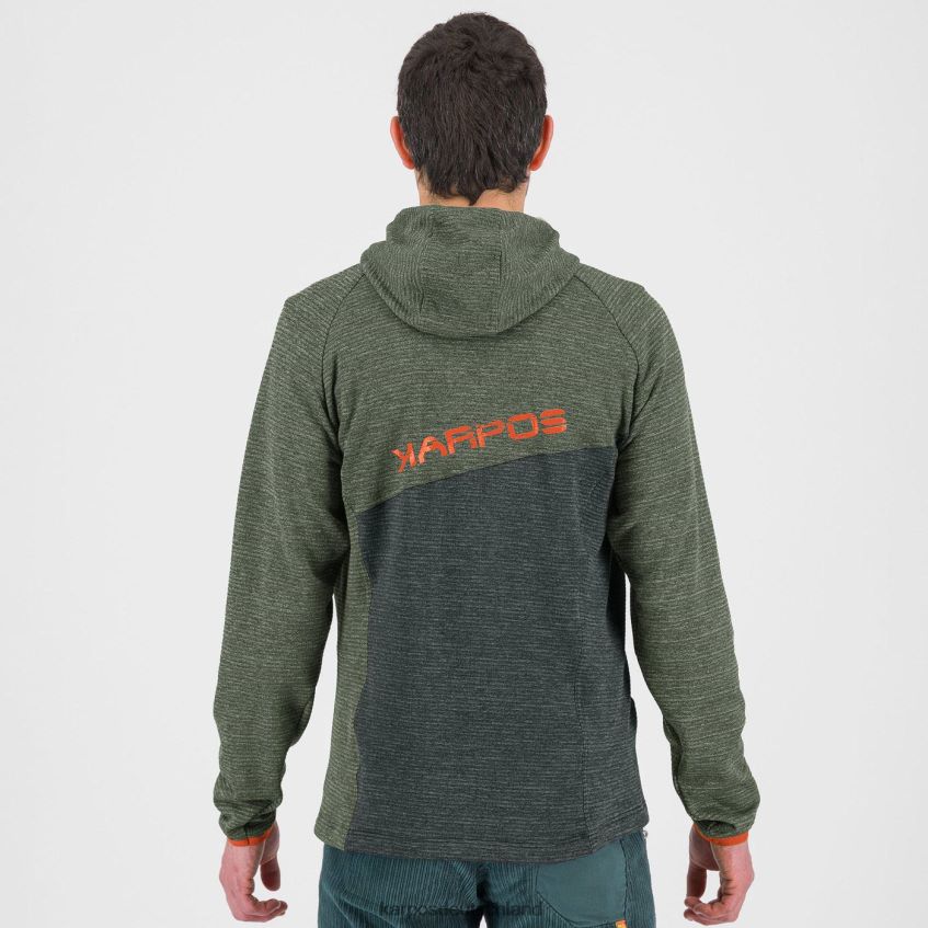 Vlies| de Karpos Männer Camoscio-Kapuzenpullover Thymian/schwarzer Sand ZV820Z233