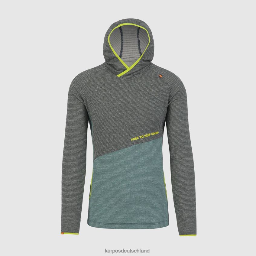 Vlies| de Karpos Männer Camoscio-Kapuzenpullover Wald/Nordatlantik ZV820Z232