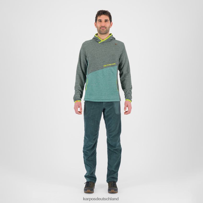Vlies| de Karpos Männer Camoscio-Kapuzenpullover Wald/Nordatlantik ZV820Z232