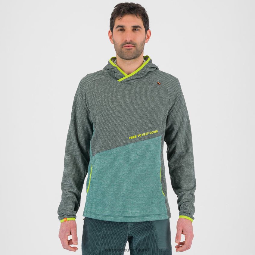 Vlies| de Karpos Männer Camoscio-Kapuzenpullover Wald/Nordatlantik ZV820Z232