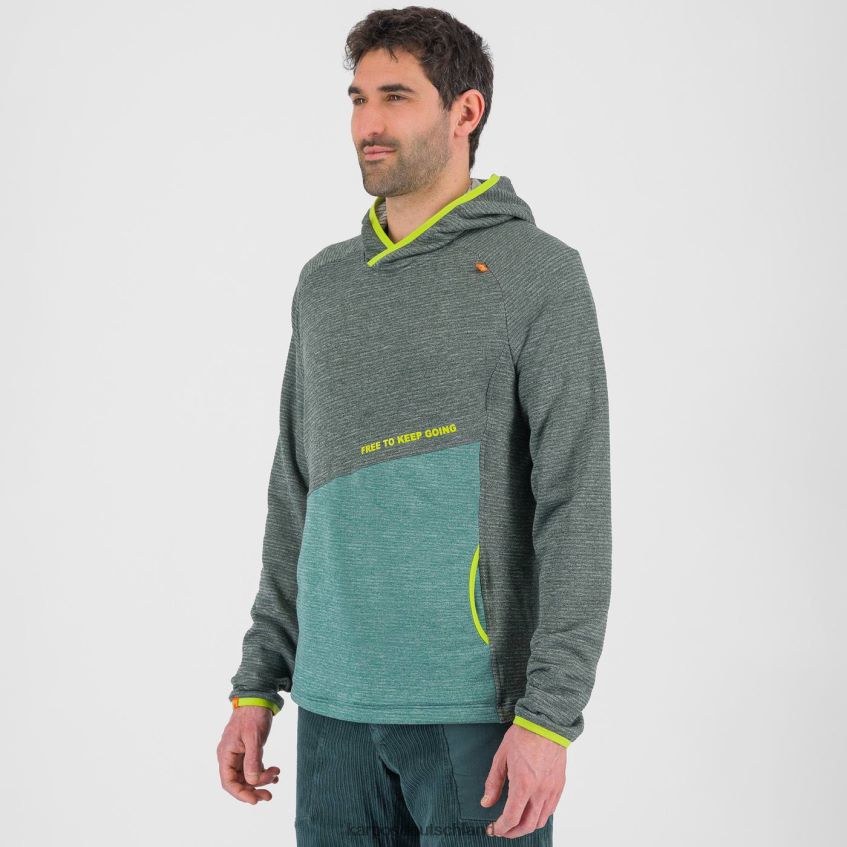 Vlies| de Karpos Männer Camoscio-Kapuzenpullover Wald/Nordatlantik ZV820Z232