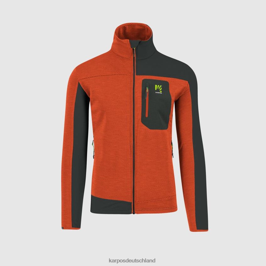 Vlies| de Karpos Männer Cherz-Fleece würziger orange/schwarzer Sand ZV820Z187