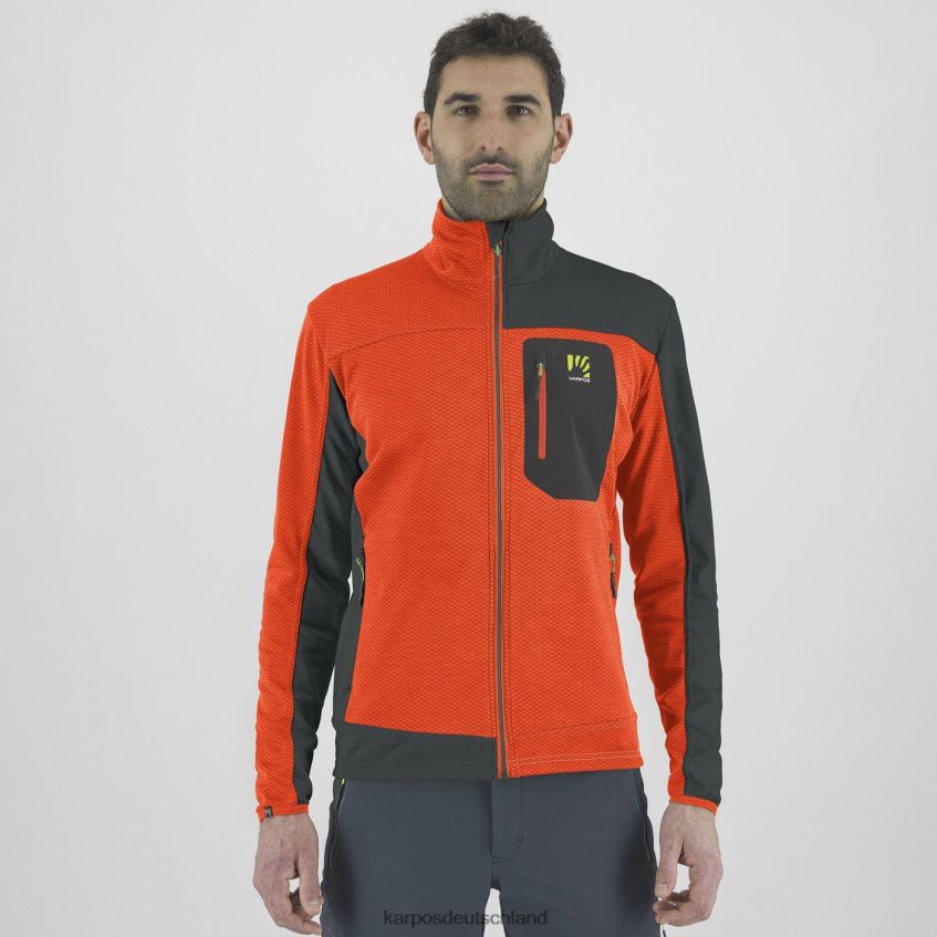 Vlies| de Karpos Männer Cherz-Fleece würziger orange/schwarzer Sand ZV820Z187