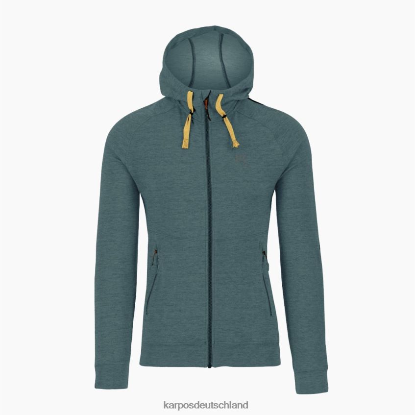 Vlies| de Karpos Männer Easyfrizz Kapuzenpullover mit durchgehendem Reißverschluss Nordatlantische Melange ZV820Z181