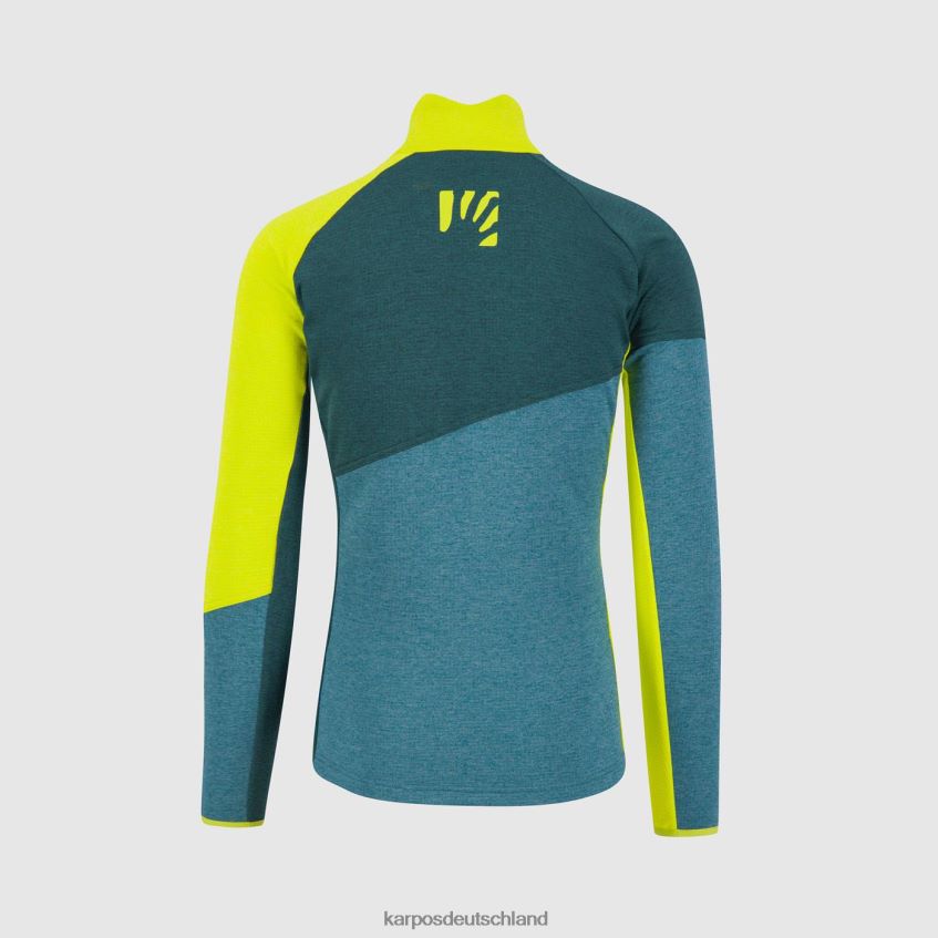 Vlies| de Karpos Männer Federa-Fleece mit durchgehendem Reißverschluss Balsam/Wald/Kiwi Colada ZV820Z238