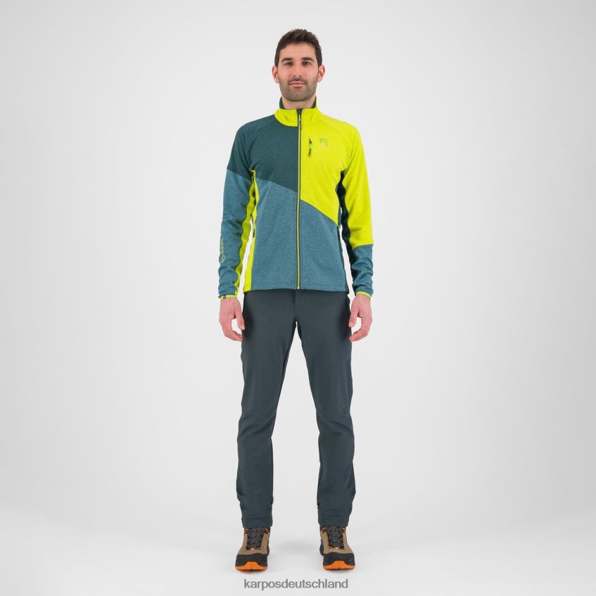 Vlies| de Karpos Männer Federa-Fleece mit durchgehendem Reißverschluss Balsam/Wald/Kiwi Colada ZV820Z238