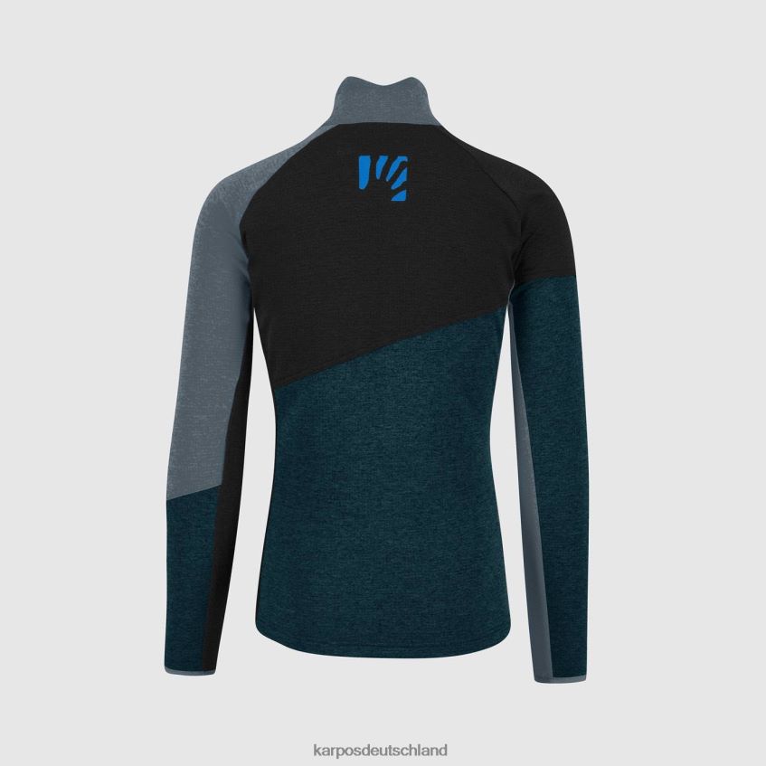 Vlies| de Karpos Männer Federa-Fleece mit durchgehendem Reißverschluss Mitternacht/Schwarz/Dunkler Schiefer ZV820Z242