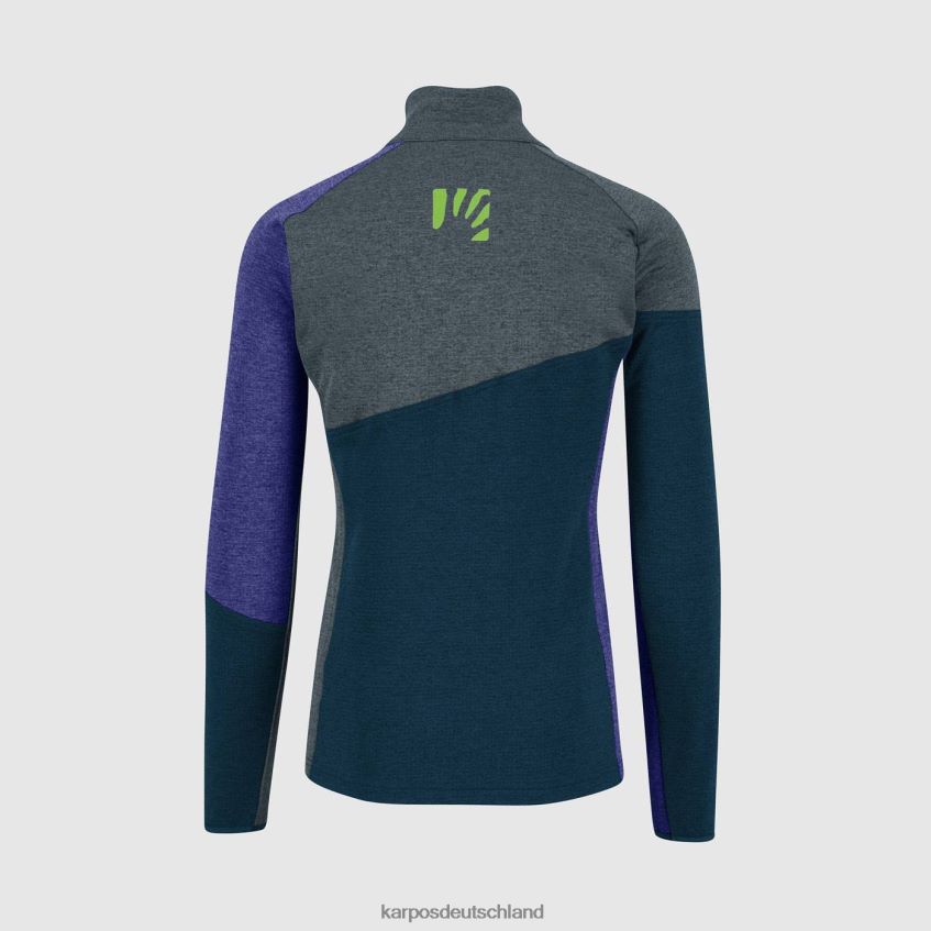 Vlies| de Karpos Männer Federa-Fleece mit halbem Reißverschluss Mitternacht/dunkler Schiefer/Freiheit ZV820Z267