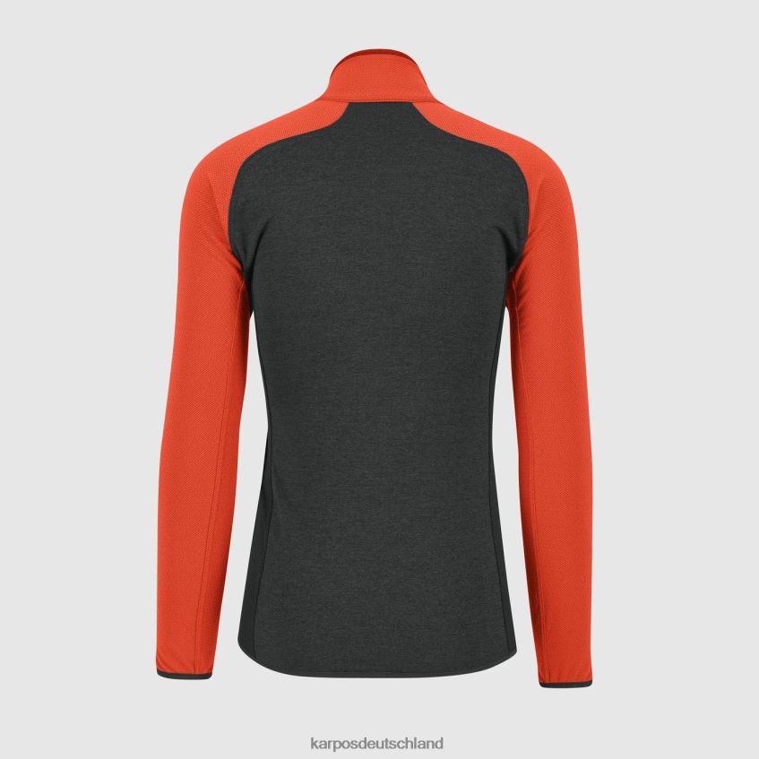 Vlies| de Karpos Männer Geiselvlies schwarzer Sand/würziges Orange ZV820Z218