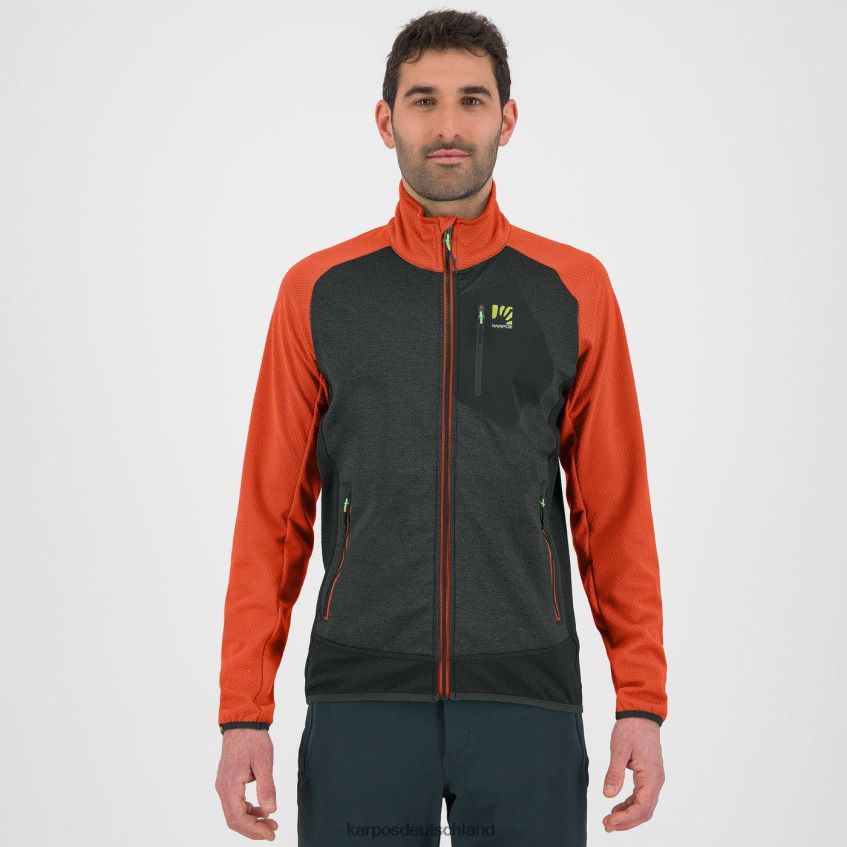 Vlies| de Karpos Männer Geiselvlies schwarzer Sand/würziges Orange ZV820Z218