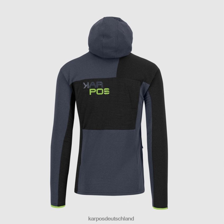 Vlies| de Karpos Männer Nuvolau-Fleece Schwarz/Ombreblau/Jasmingrün ZV820Z236