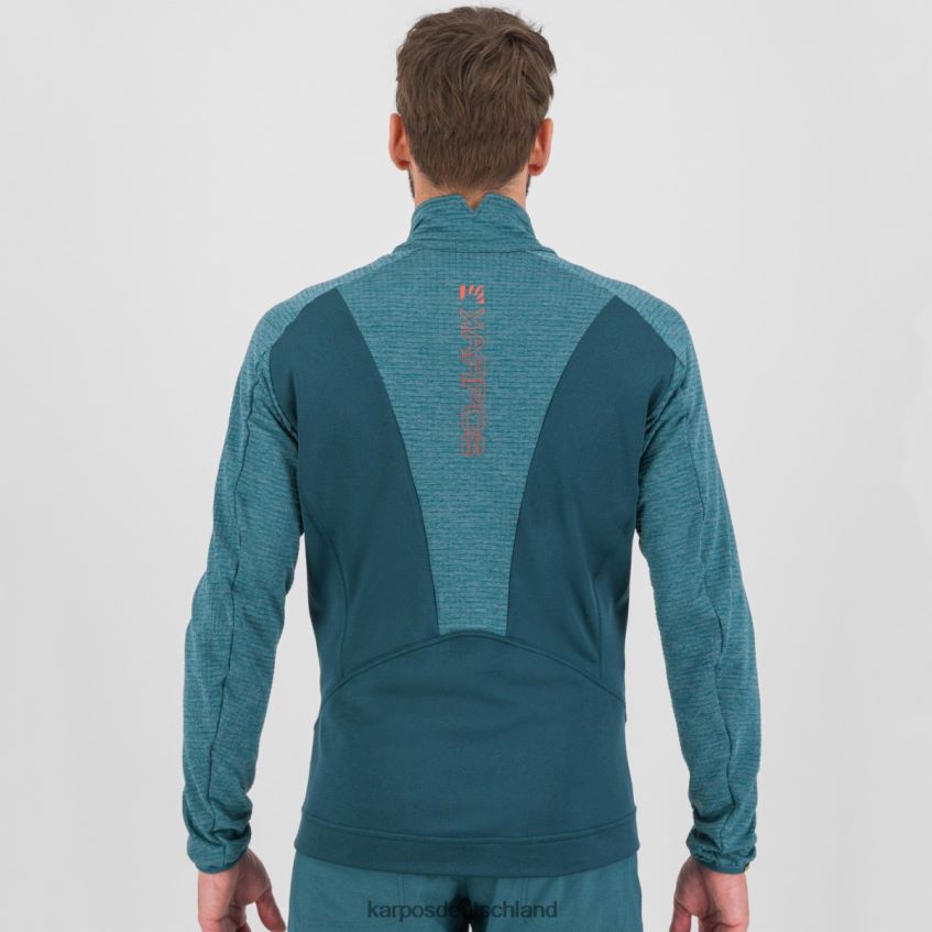 Vlies| de Karpos Männer Pizzocco Evo Fleece mit durchgehendem Reißverschluss dunkles Meer/Balsam ZV820Z211