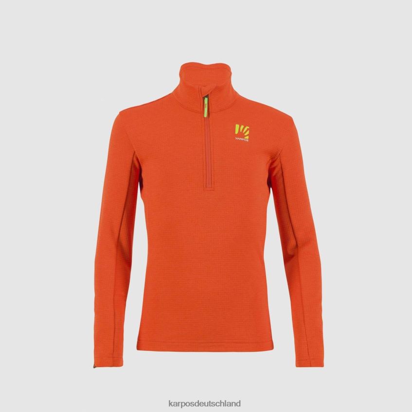 Vlies| de Karpos Männer Pizzocco Kid-Fleece mit halbem Reißverschluss würzige Orange ZV820Z270