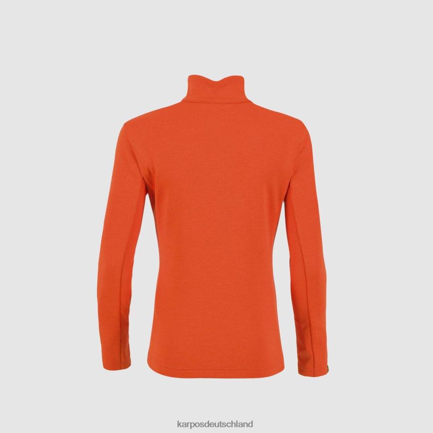 Vlies| de Karpos Männer Pizzocco Kid-Fleece mit halbem Reißverschluss würzige Orange ZV820Z270