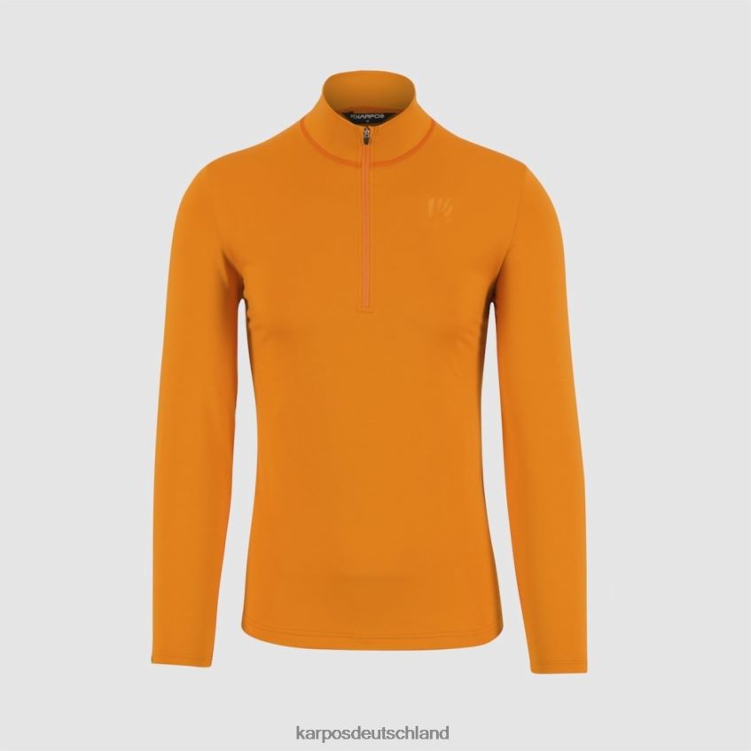 Vlies| de Karpos Männer Power-Fleece mit halbem Reißverschluss Arancio ZV820Z250