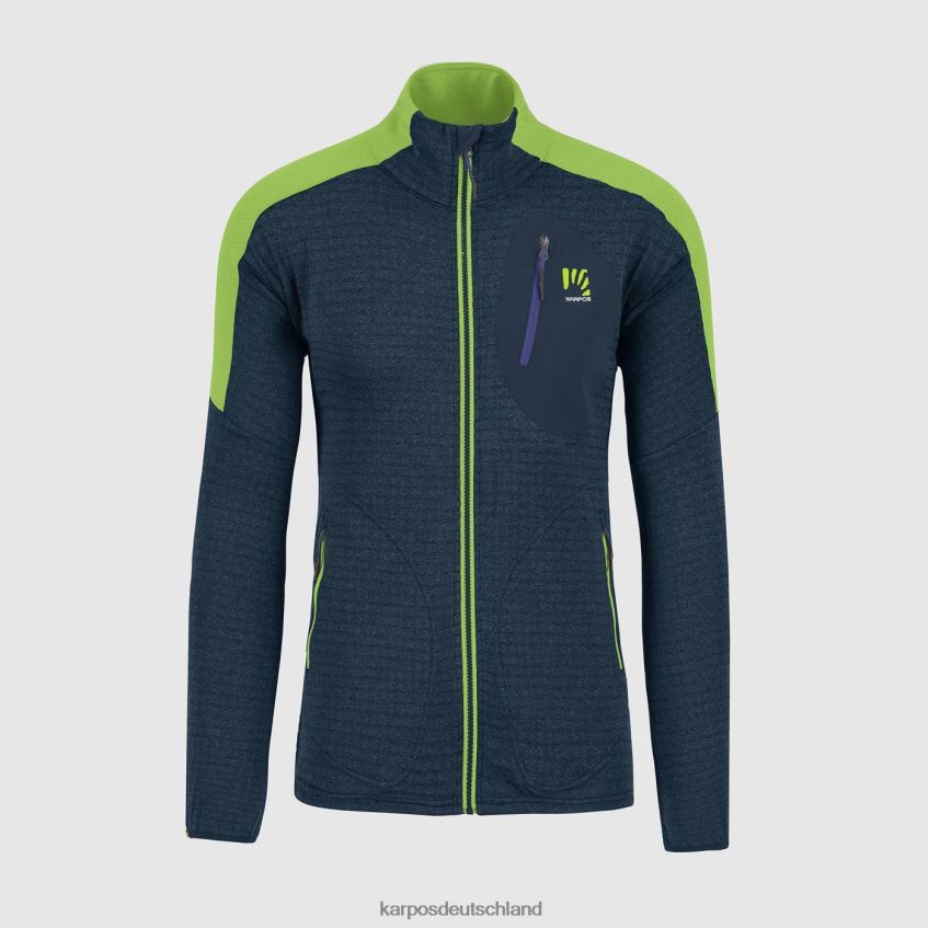 Vlies| de Karpos Männer Puez-Fleece Mitternacht/grüner Blitz ZV820Z222