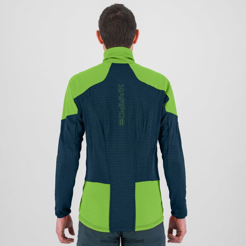 Vlies| de Karpos Männer Puez-Fleece Mitternacht/grüner Blitz ZV820Z222