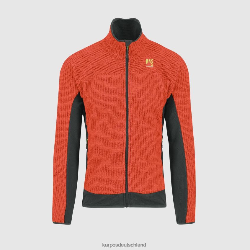 Vlies| de Karpos Männer Rocchetta-Fleece würziger orange/schwarzer Sand ZV820Z259