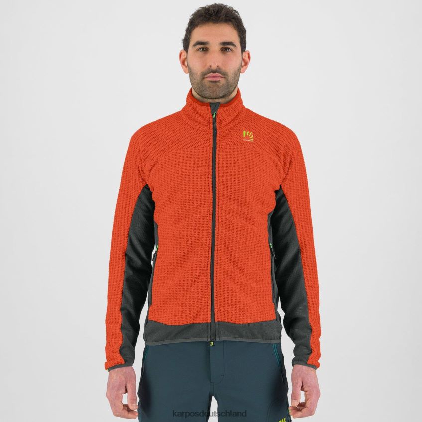 Vlies| de Karpos Männer Rocchetta-Fleece würziger orange/schwarzer Sand ZV820Z259