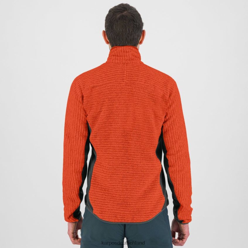Vlies| de Karpos Männer Rocchetta-Fleece würziger orange/schwarzer Sand ZV820Z259