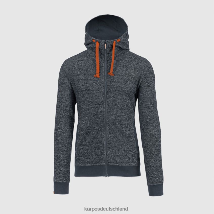 Vlies| de Karpos Männer Totoga Hanf-Hoodie mit durchgehendem Reißverschluss Ombre-Blau-Melange ZV820Z175