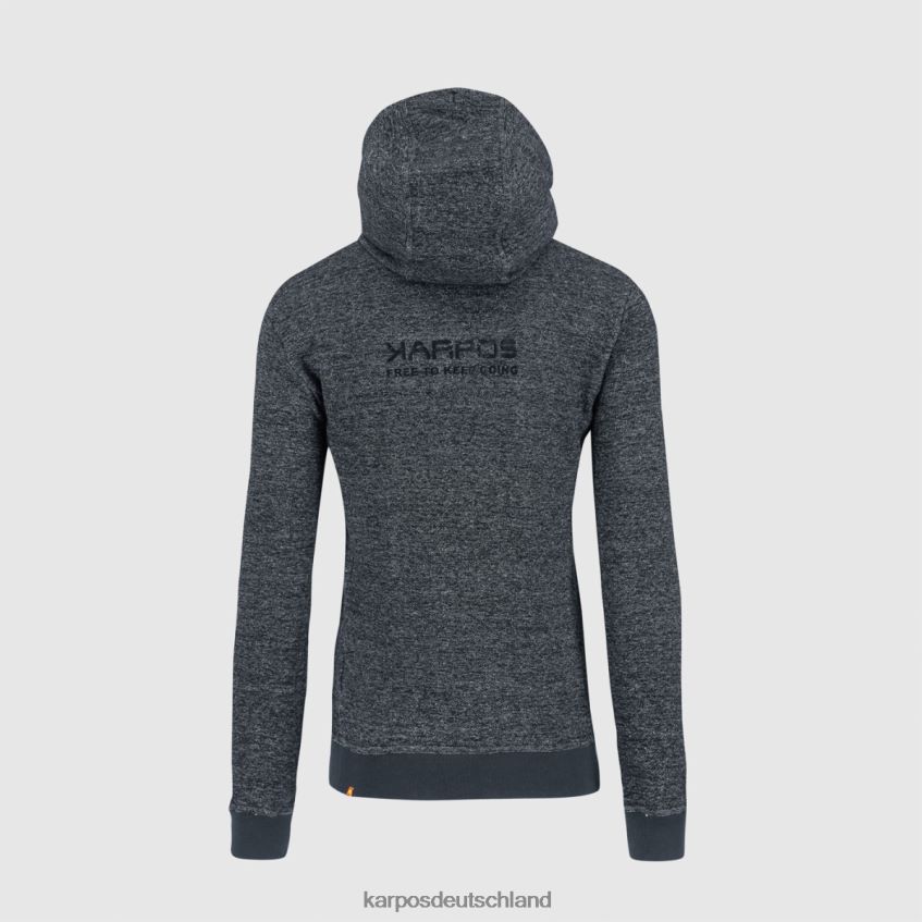 Vlies| de Karpos Männer Totoga Hanf-Hoodie mit durchgehendem Reißverschluss Ombre-Blau-Melange ZV820Z175