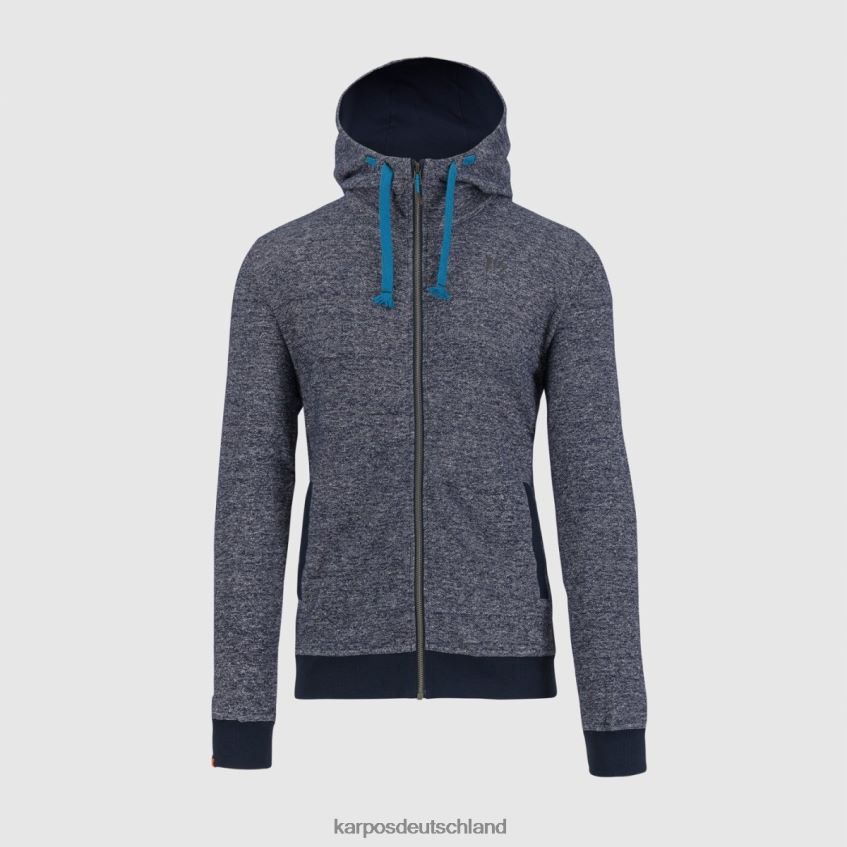 Vlies| de Karpos Männer Totoga Hanf-Hoodie mit durchgehendem Reißverschluss Sky Captain Melange ZV820Z176