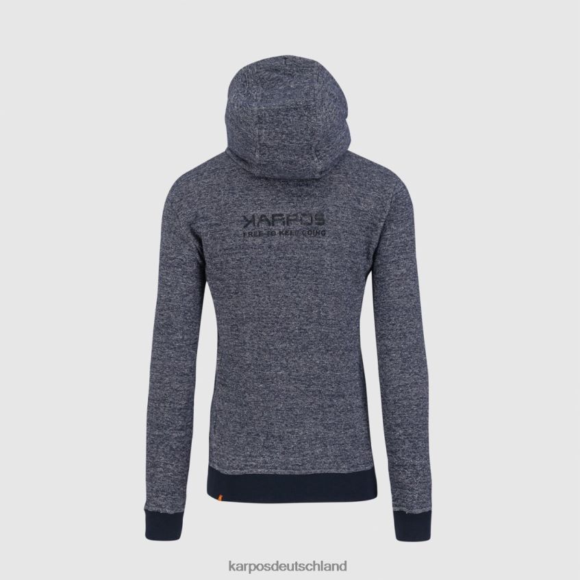 Vlies| de Karpos Männer Totoga Hanf-Hoodie mit durchgehendem Reißverschluss Sky Captain Melange ZV820Z176