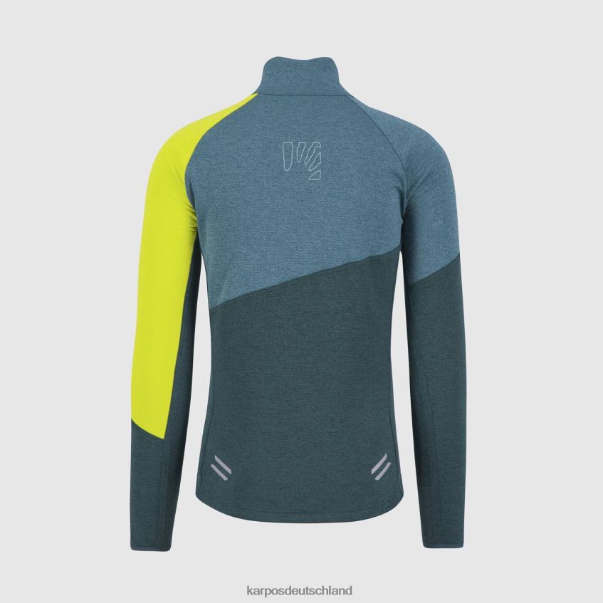 Vlies| de Karpos Männer Val Viola Fleece mit durchgehendem Reißverschluss Wald/Balsam/Kiwi Colada ZV820Z253