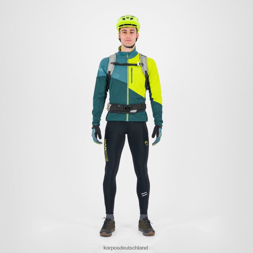 Vlies| de Karpos Männer Val Viola Fleece mit durchgehendem Reißverschluss Wald/Balsam/Kiwi Colada ZV820Z253